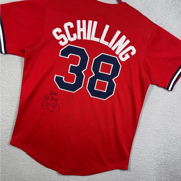 Majestic Other - Vintage‎ y2k Boston Red Sox Curt Schillin signed baseball Jersey